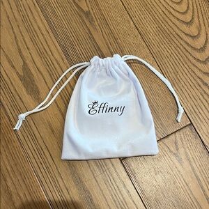 Effinny White Pouch with Drawstring